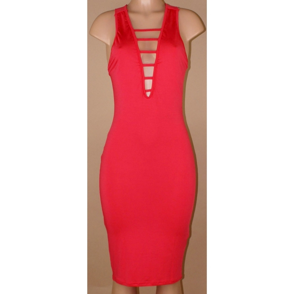 Sexy Cut Out Front Cross Back Dress